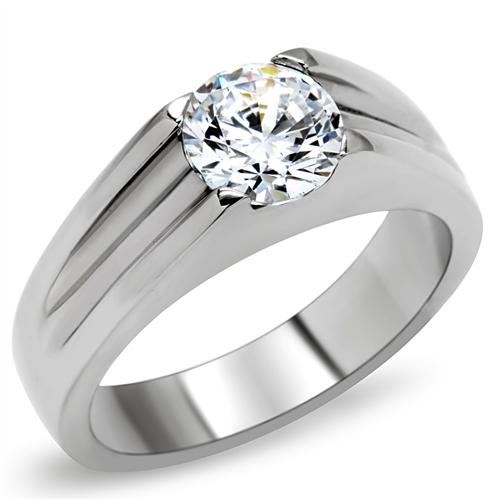 1.5CT CZ SOLITAIRE STAINLESS STEEL BAND-size 5/7/9/10